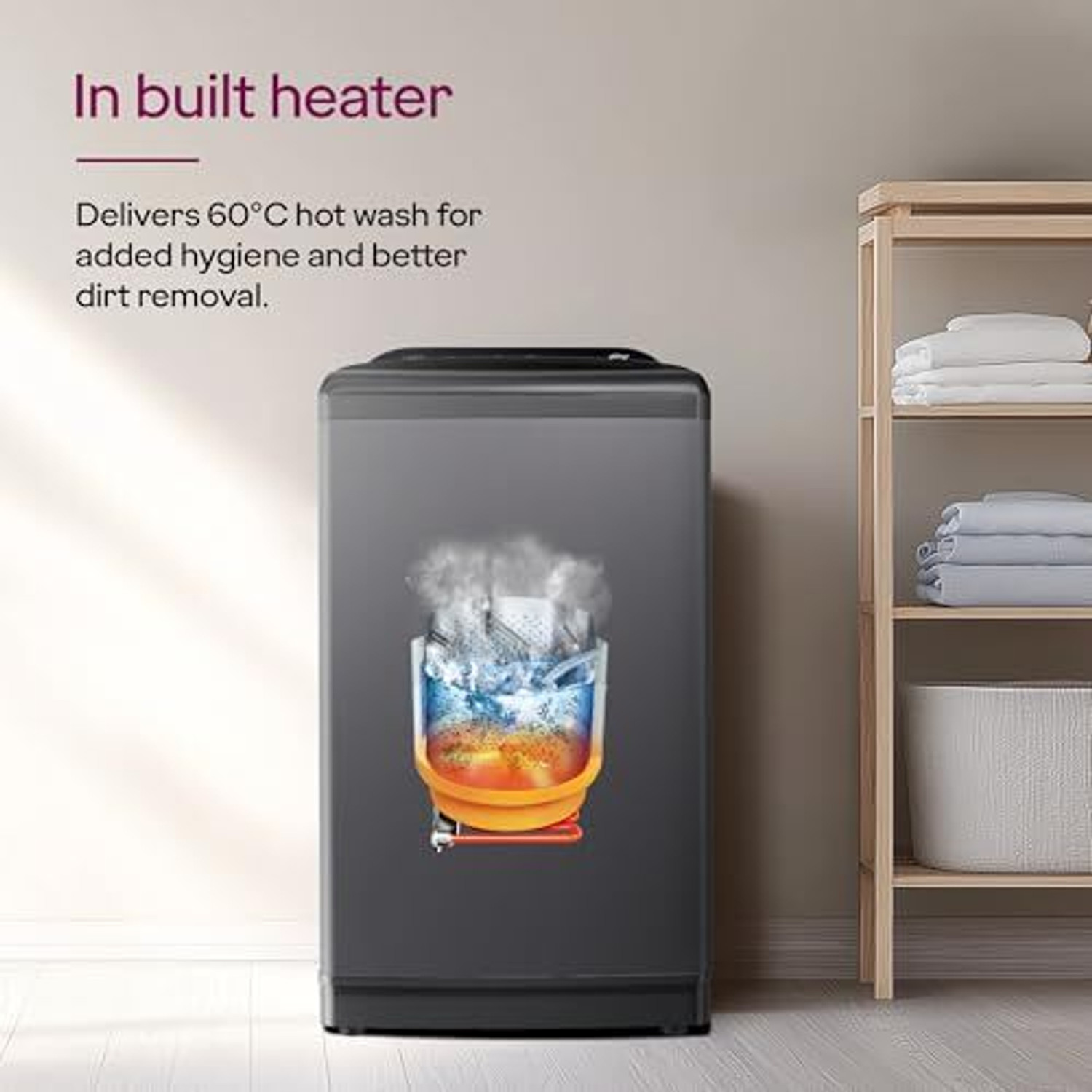 Image of Godrej 10 kg 5 Star With Zero Pressure (0.02 MPa) Technology Fully Automatic Top Load Washing Machine with In-built Heater Grey