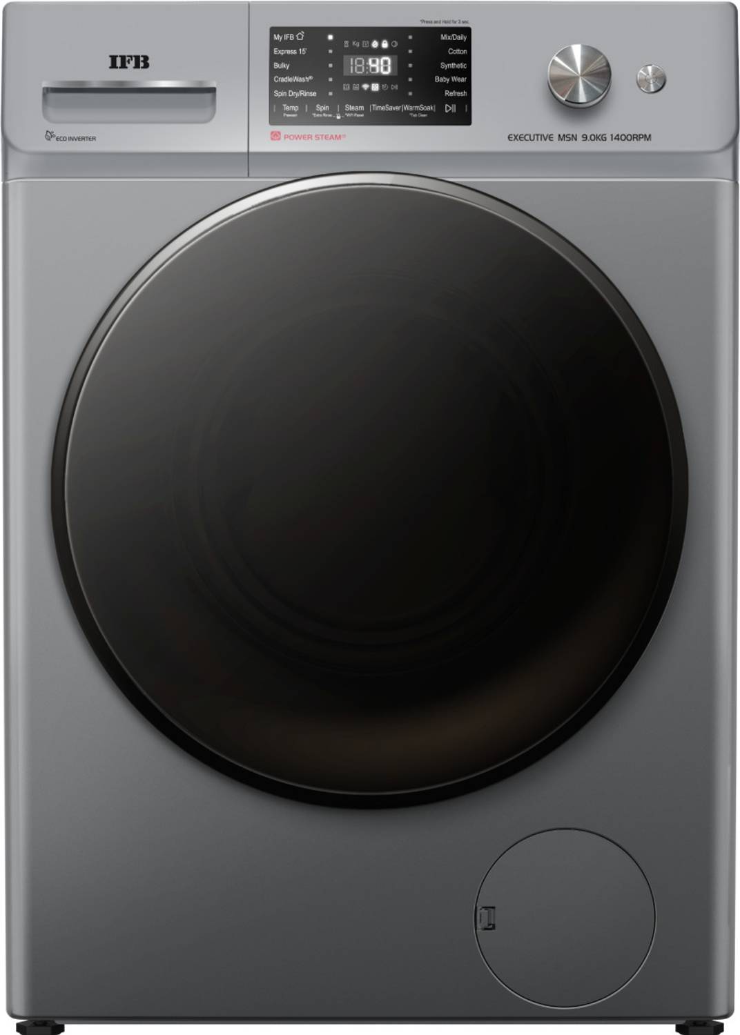 IFB 9 kg Fully Automatic Front Load Washing Machine Silver