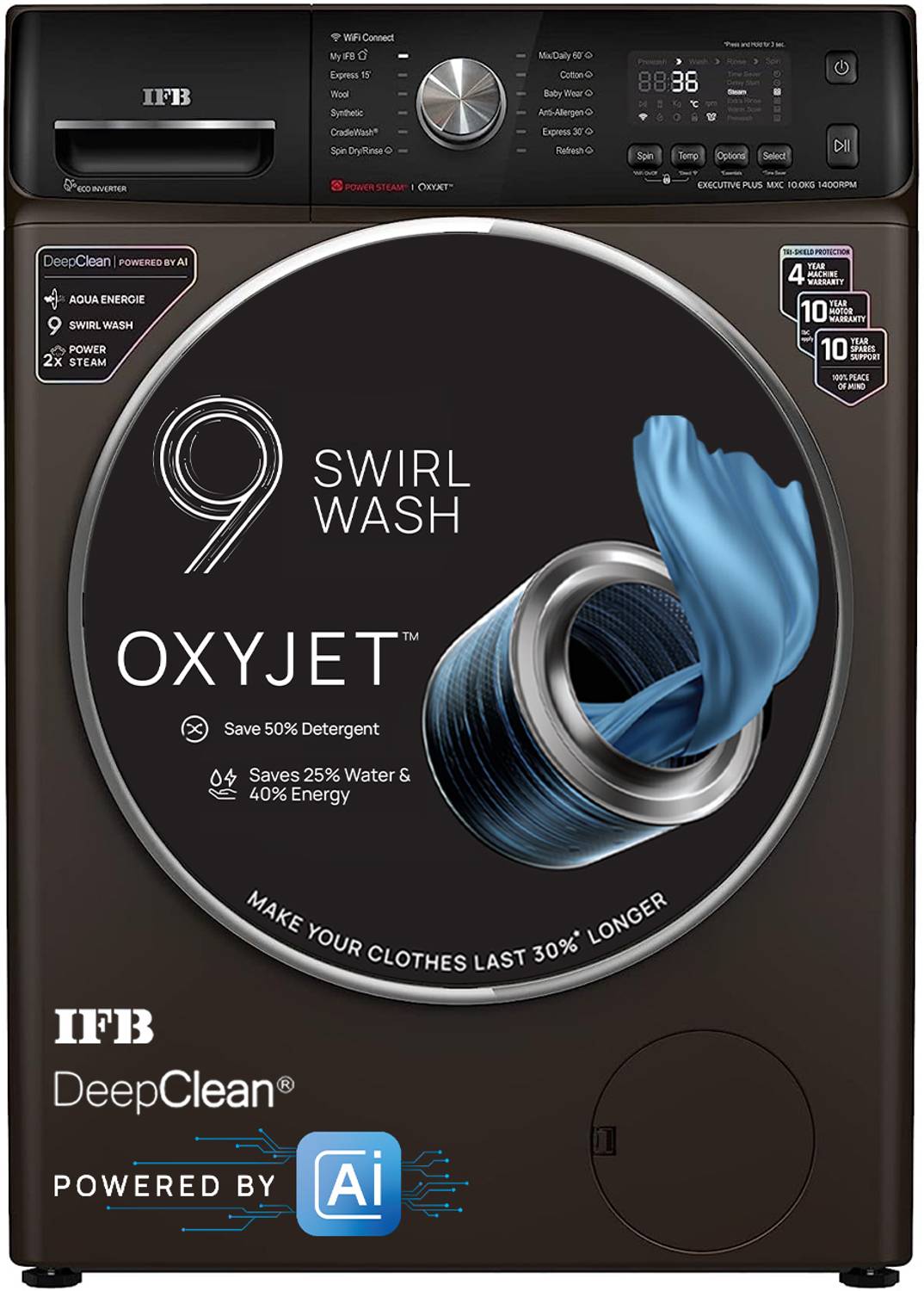 IFB 10 kg with Steam 5 Star AI Powered Eco Inverter with Wi-Fi En