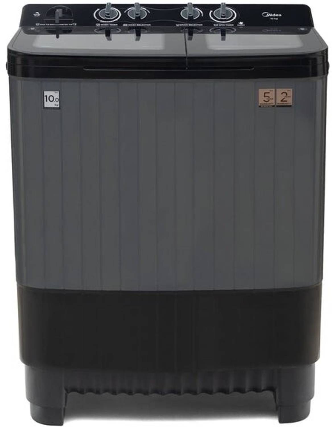 Midea 10 kg Semi Automatic Top Load Washing Machine Black - Image 1