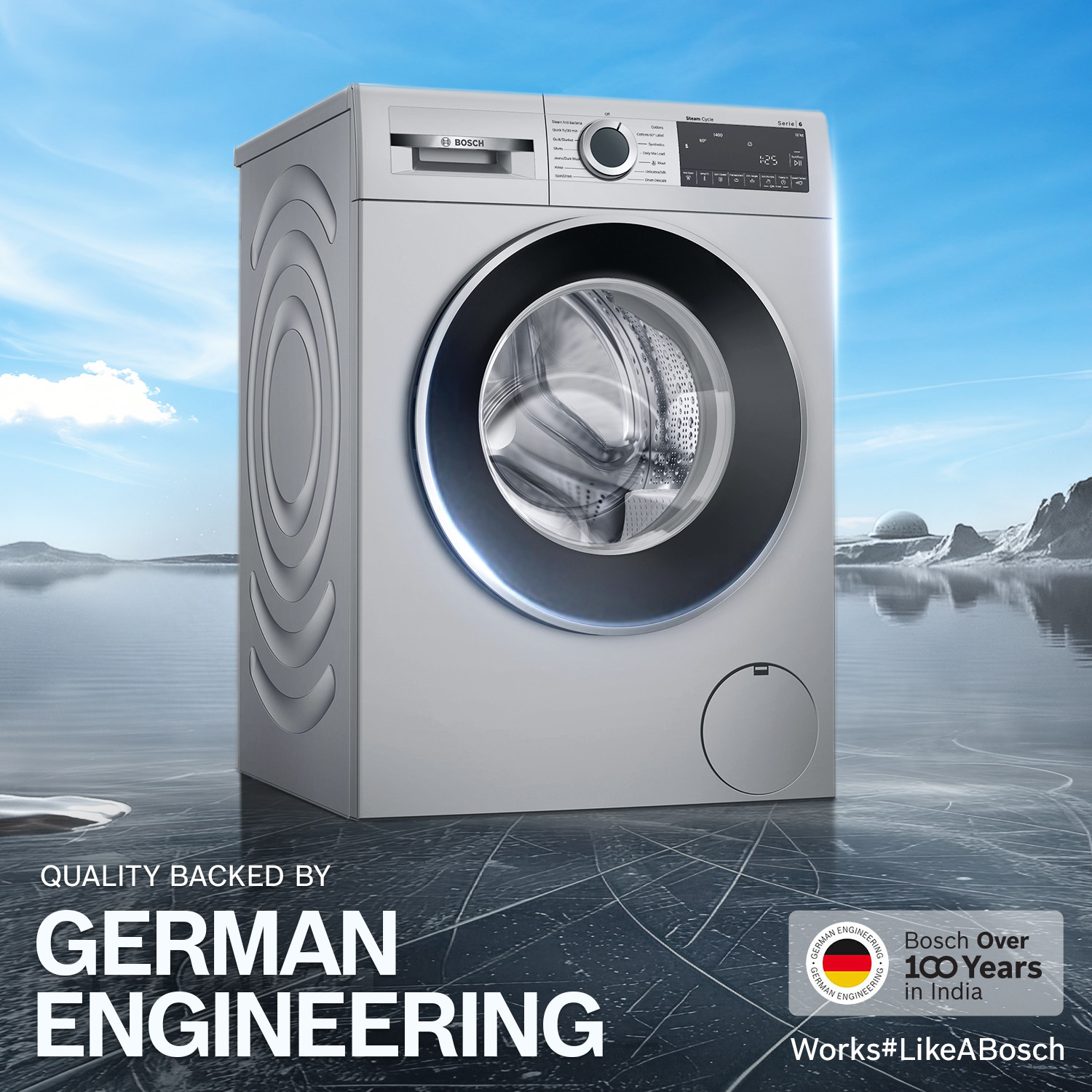 Image of BOSCH 12 kg Fully Automatic Front Load Washing Machine with In-built Heater Silver