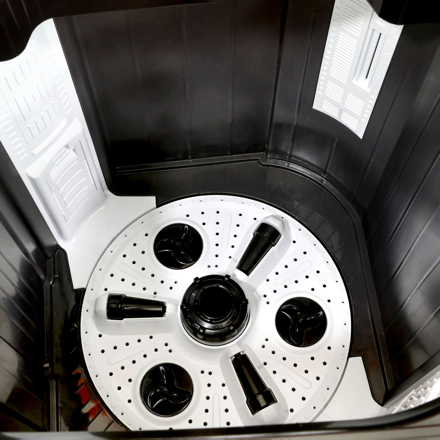 Image of VW 10.5 kg Semi Automatic Top Load Washing Machine Black