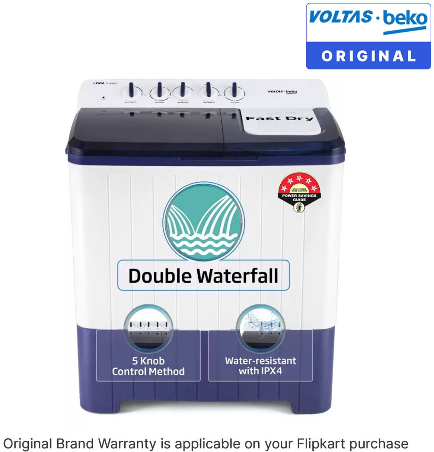 Voltas 10 kg Semi Automatic Top Load Washing Machine Blue - Image 2