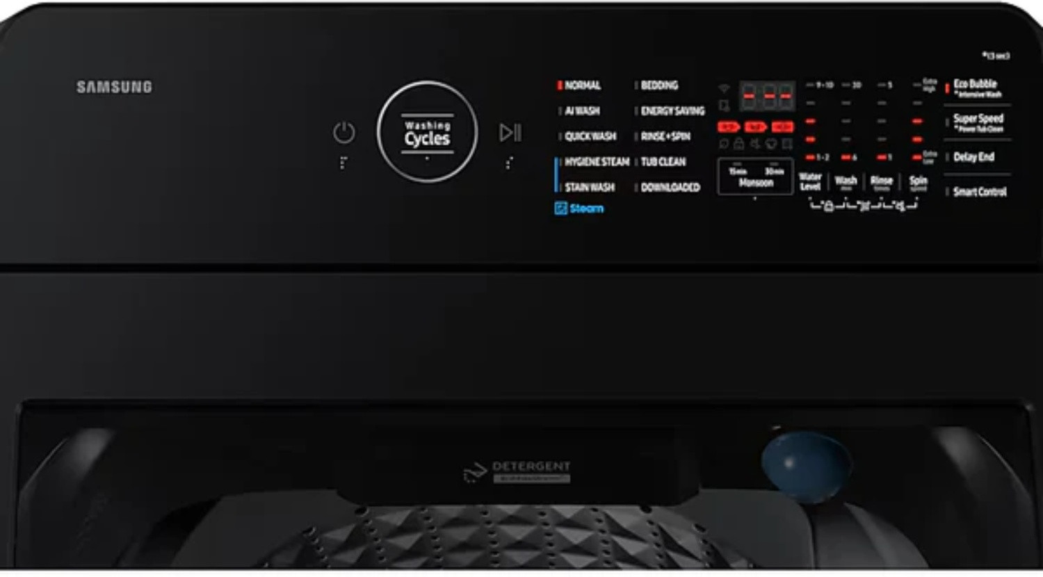 Image of Samsung 8 kg Fully Automatic Top Load Black (WA40F08H2BTL)