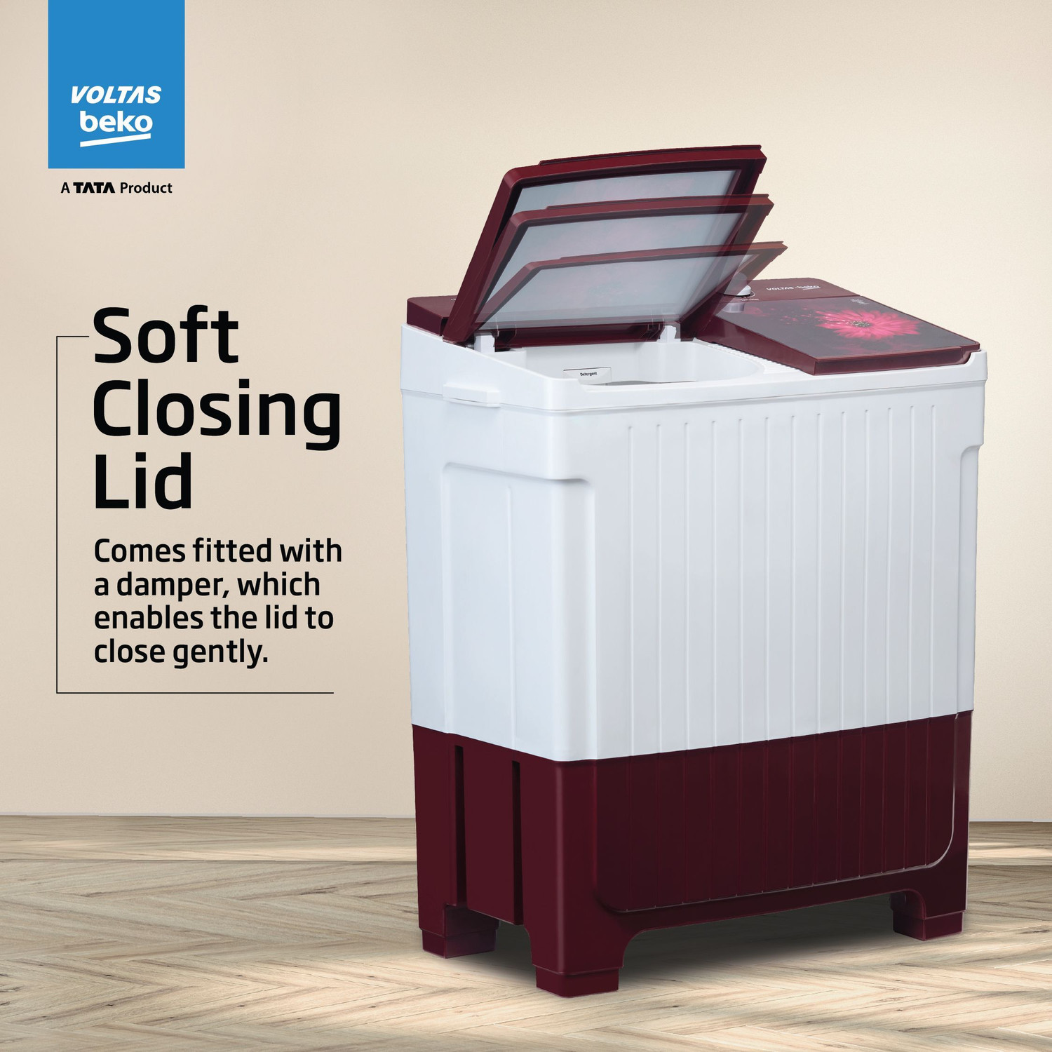 Image of Voltas Beko by A Tata Product 8.5 kg 5 Star Semi Automatic Top Load Washing Machine Multicolor