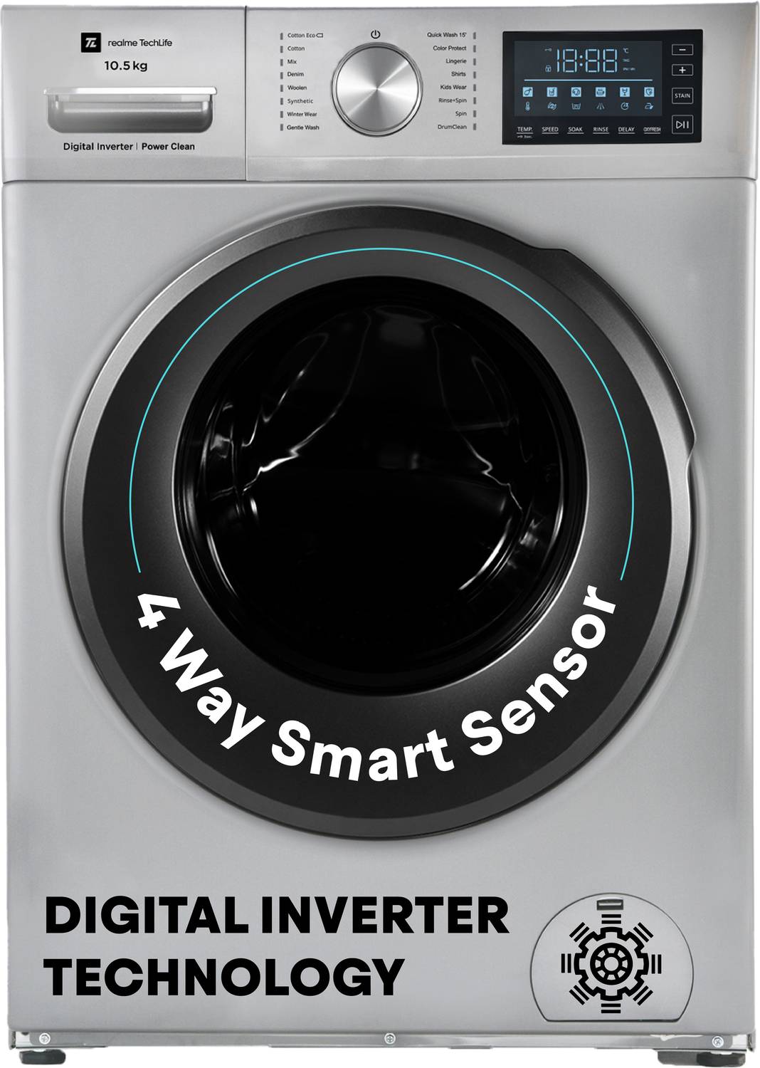 realme TechLife 10.5 kg 5 Star Rating Digital Inverter Technology
