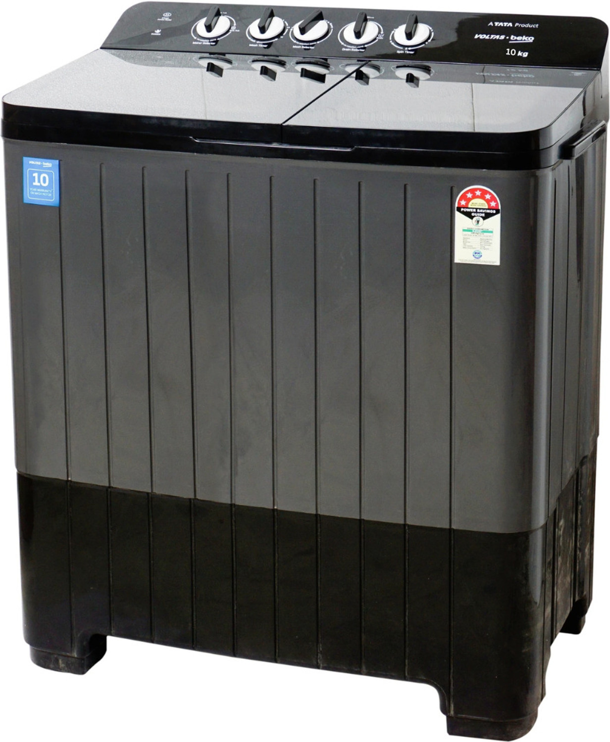 Image of Voltas Beko 10 kg Semi Automatic Top Load Washing Machine Black, Grey
