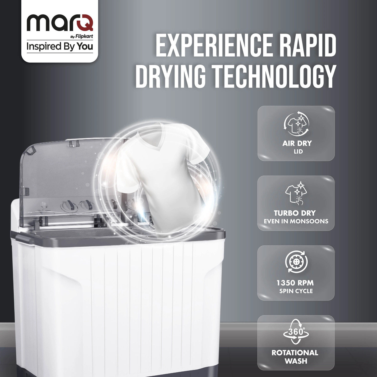 Image of MarQ by Flipkart 9 kg 5 Star Rating Innowash Range Semi Automatic Top Load Washing Machine White, Grey