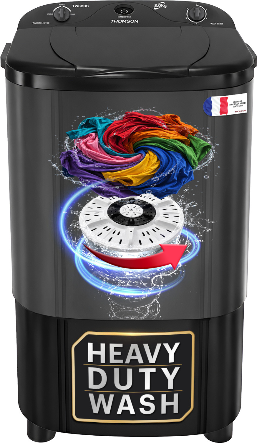 Image of Thomson 8 kg Washer only Black