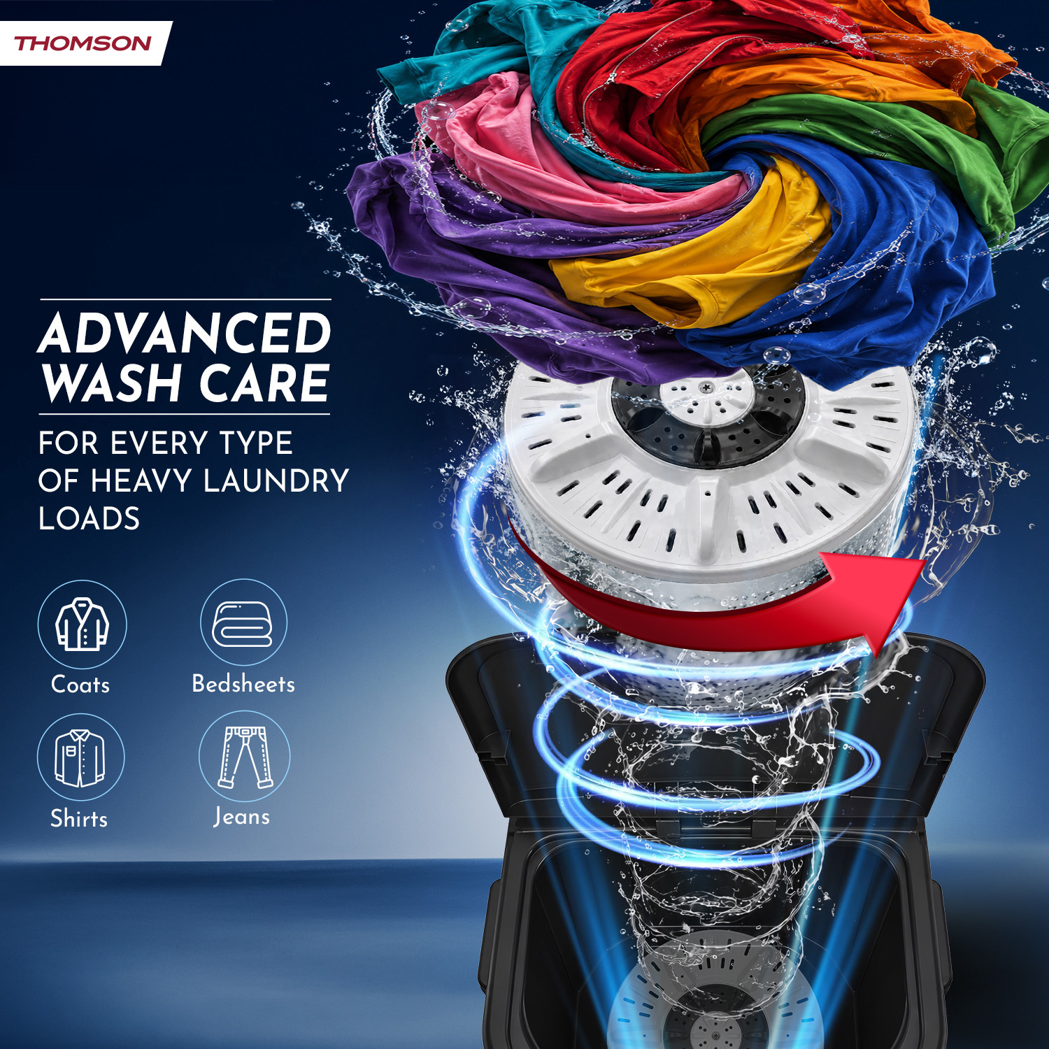 Image of Thomson 8 kg Washer only Black