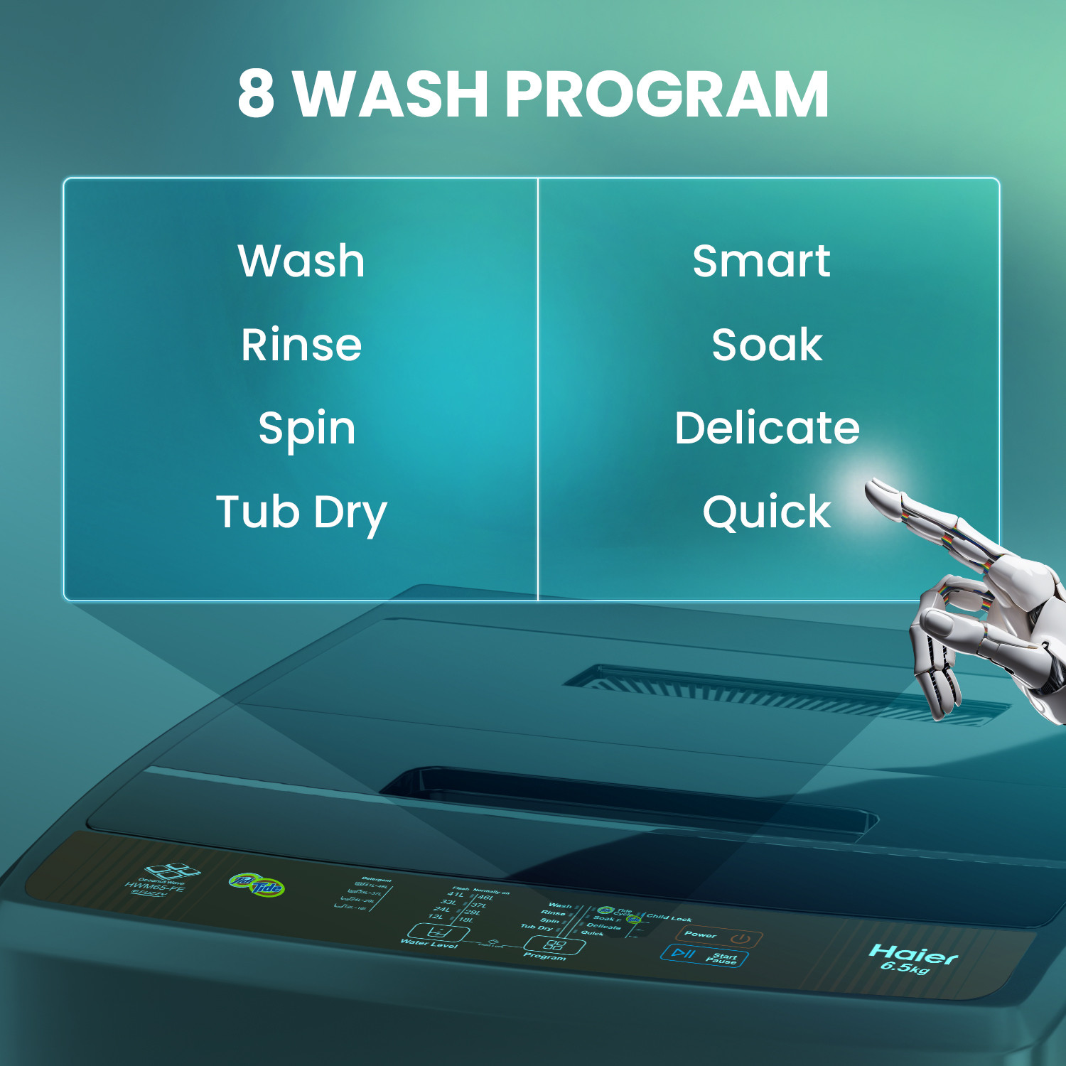 Image of Haier 6.5 kg Fully Automatic Top Load Washing Machine Brown, Grey