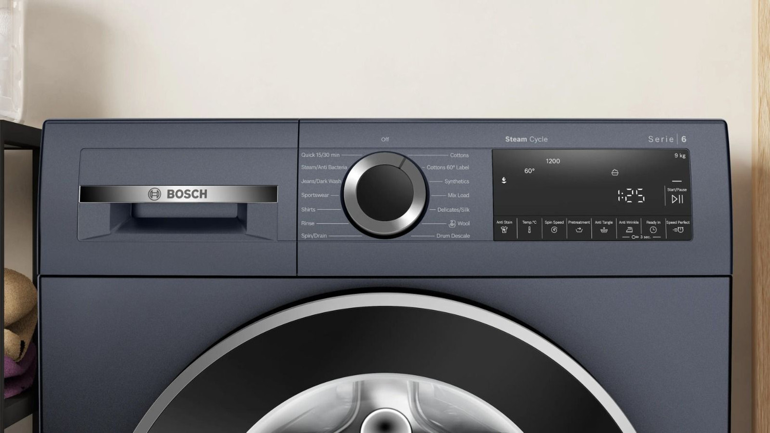 Image of BOSCH 9 kg Fully Automatic Front Load Washing Machine with In-built Heater Black