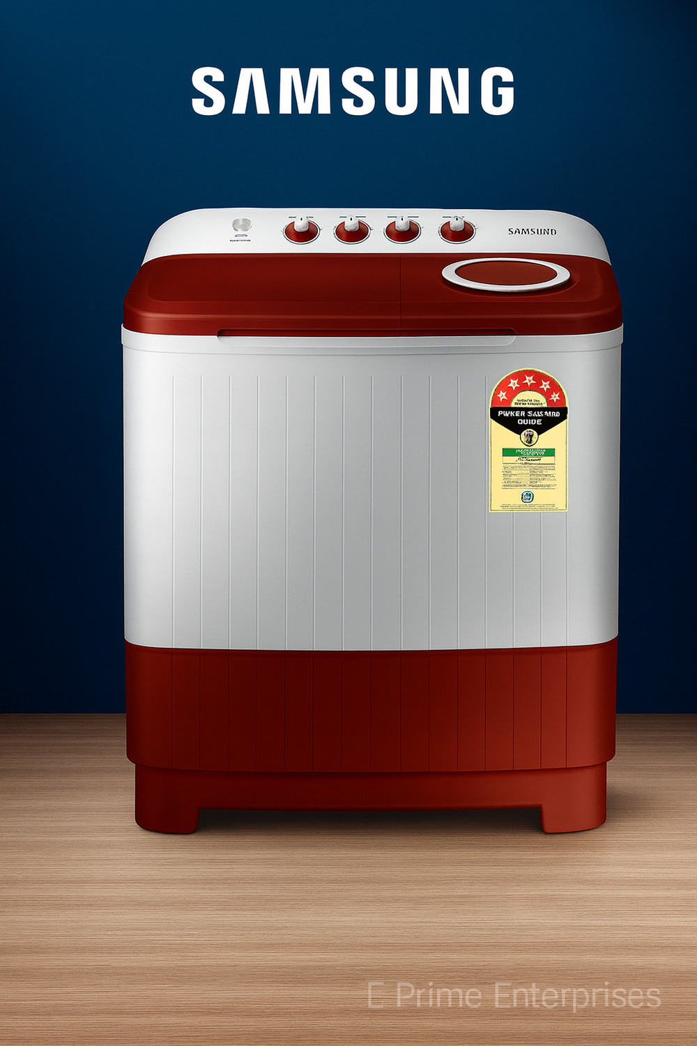 Image of Samsung 7 kg Semi Automatic Top Load Washing Machine Red, White