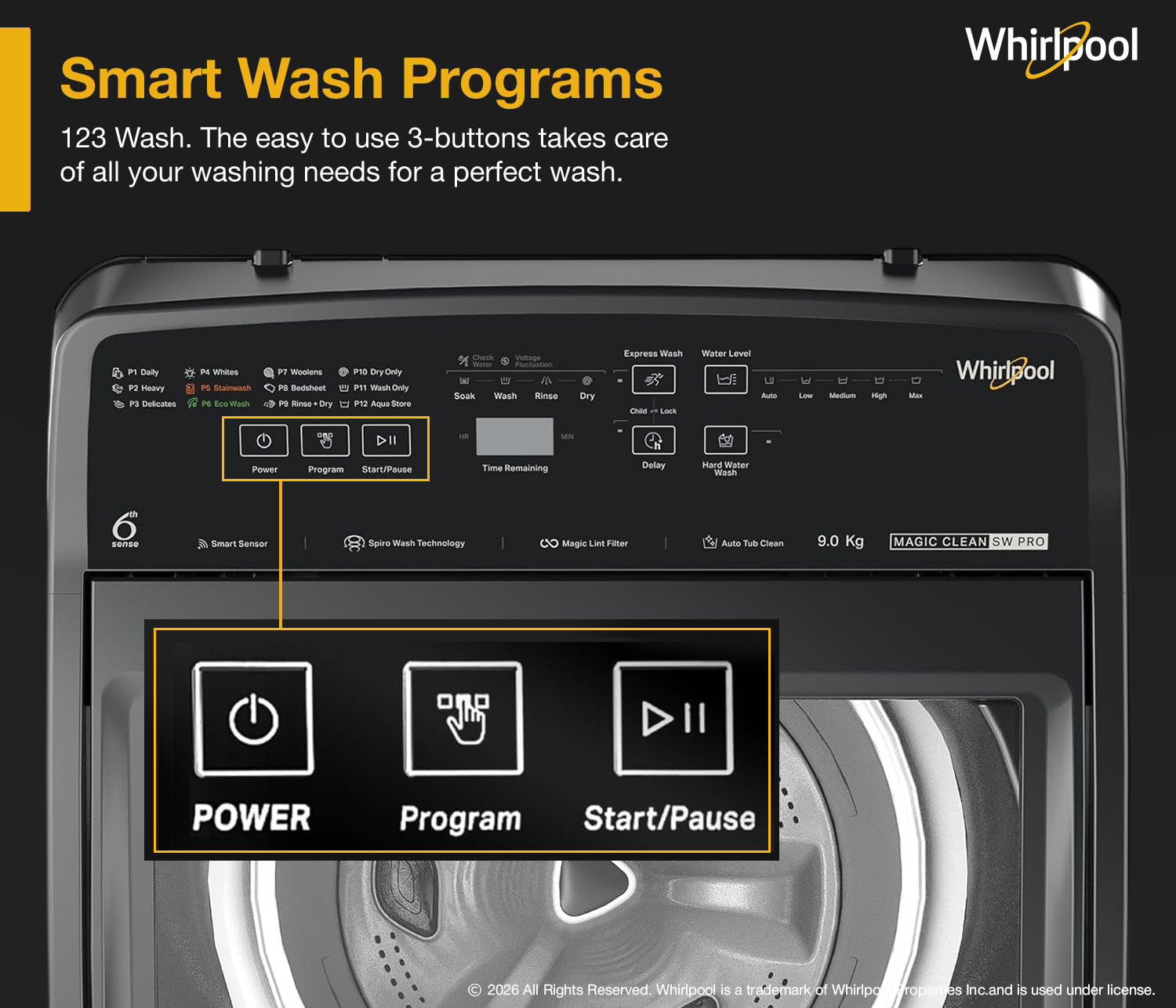 Image of Whirlpool 9 kg Fully Automatic Top Load Washing Machine Grey