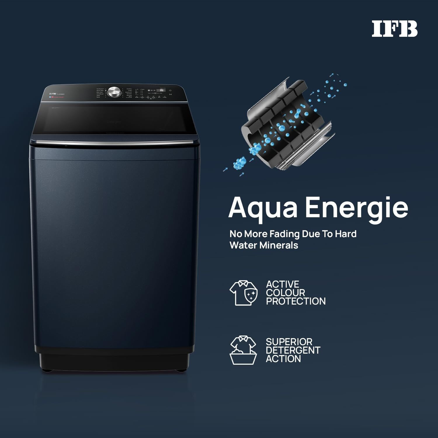 Image of IFB 12 kg Fully Automatic Top Load Washing Machine with In-built Heater Blue