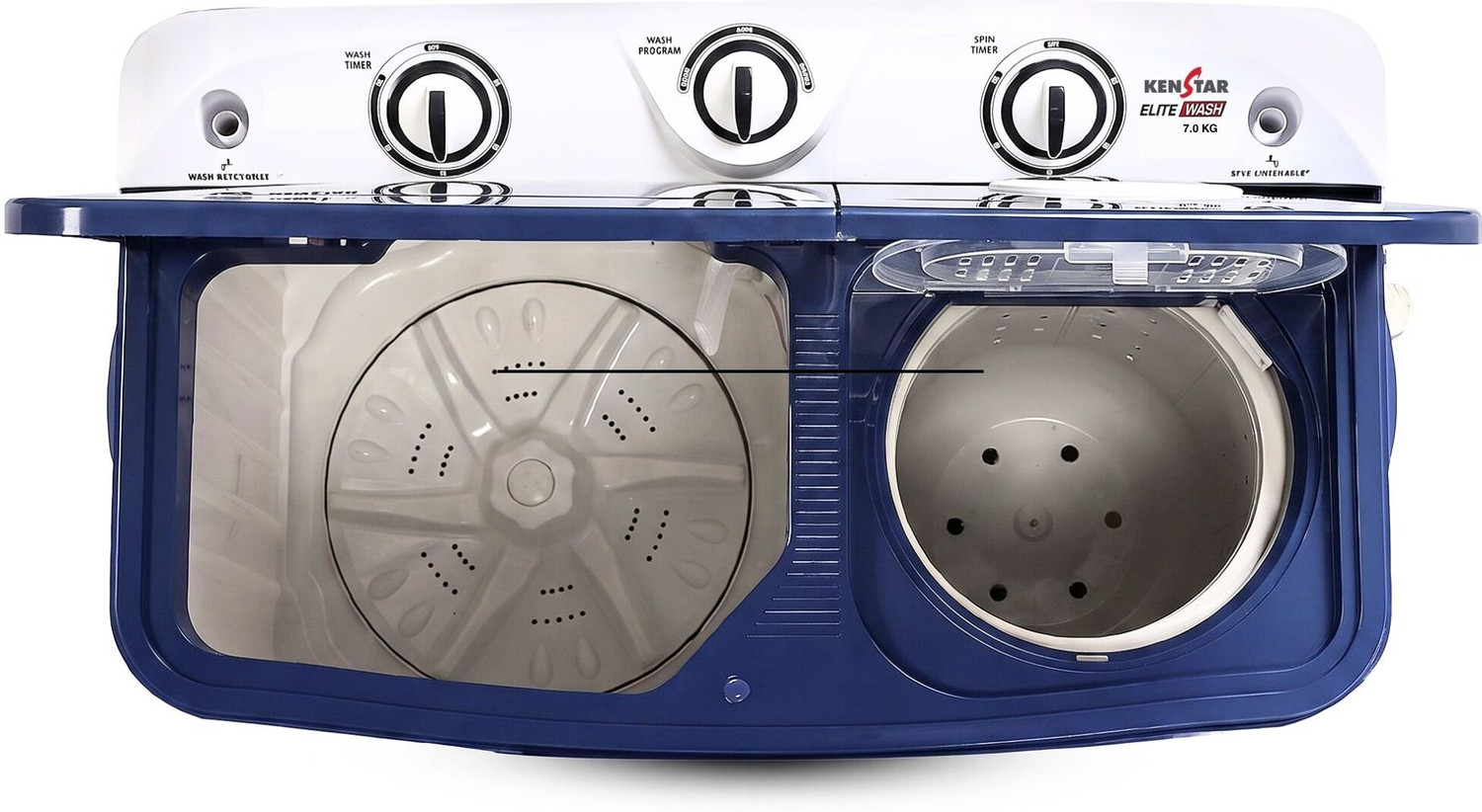 Image of Kenstar 7 kg Semi Automatic Top Load Washing Machine Blue, White