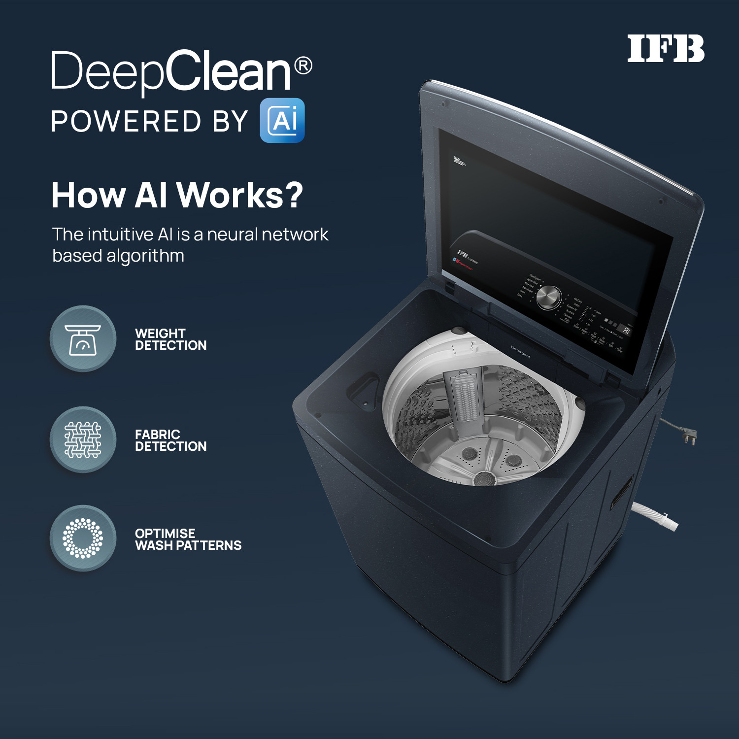 Image of IFB 12 kg Fully Automatic Top Load Washing Machine with In-built Heater Blue