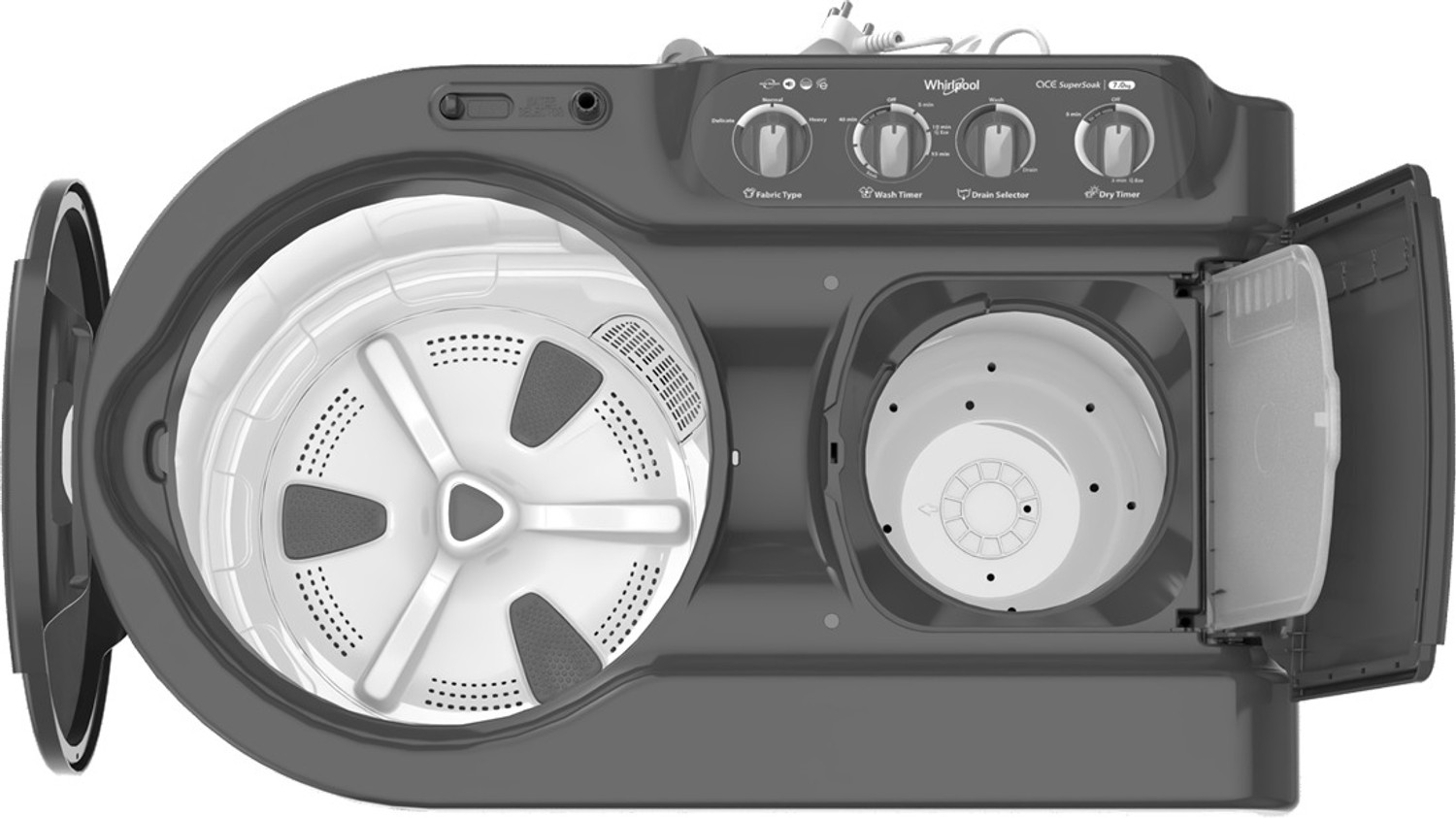 Image of Whirlpool 7 kg Semi Automatic Top Load Washing Machine Grey