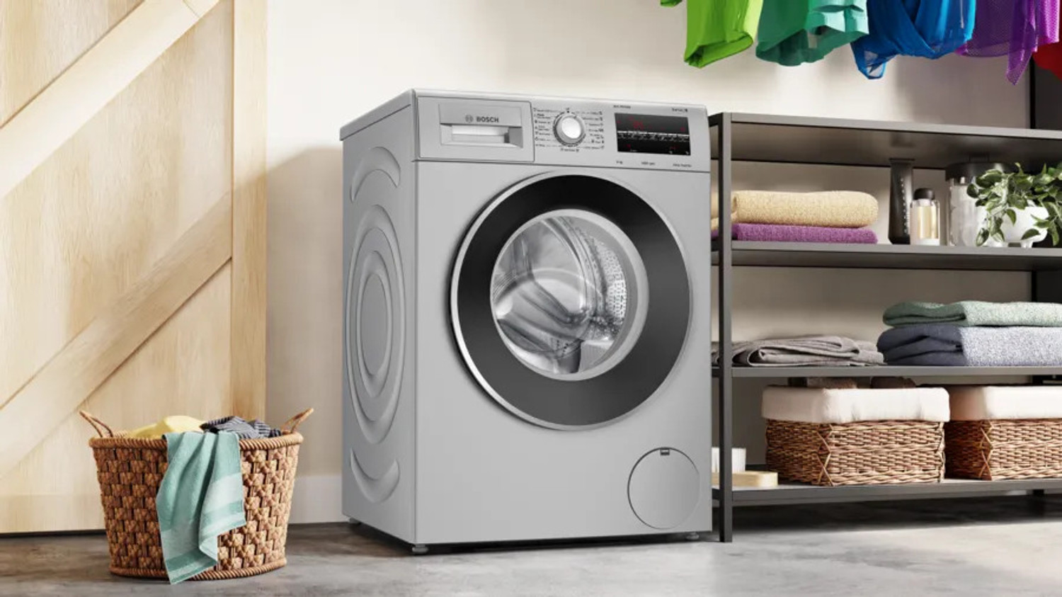 Image of BOSCH 8 kg Fully Automatic Front Load Washing Machine with In-built Heater Silver