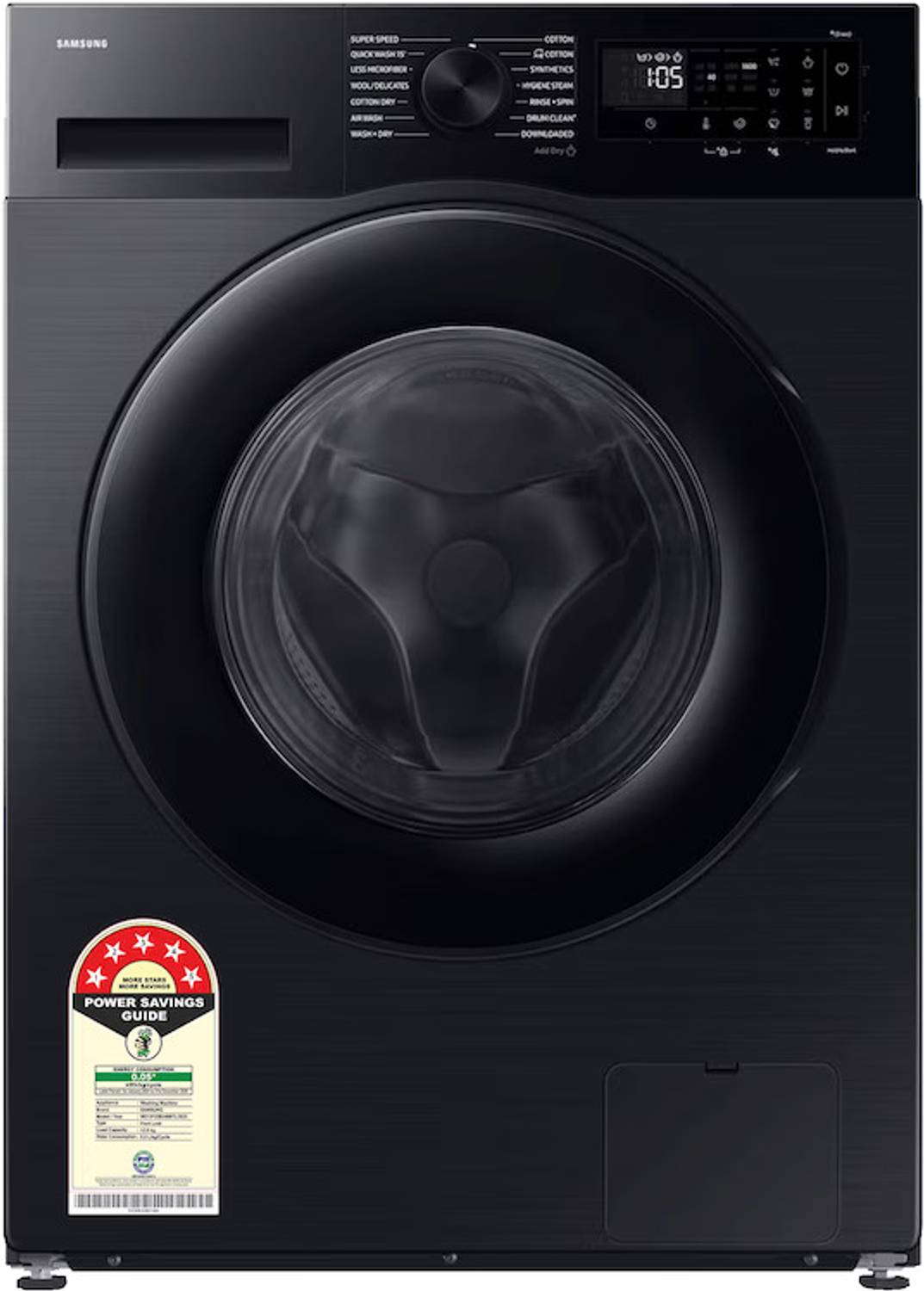 Samsung 12 kg Fully Automatic Front Load Washing Machine with In-built Heater Black