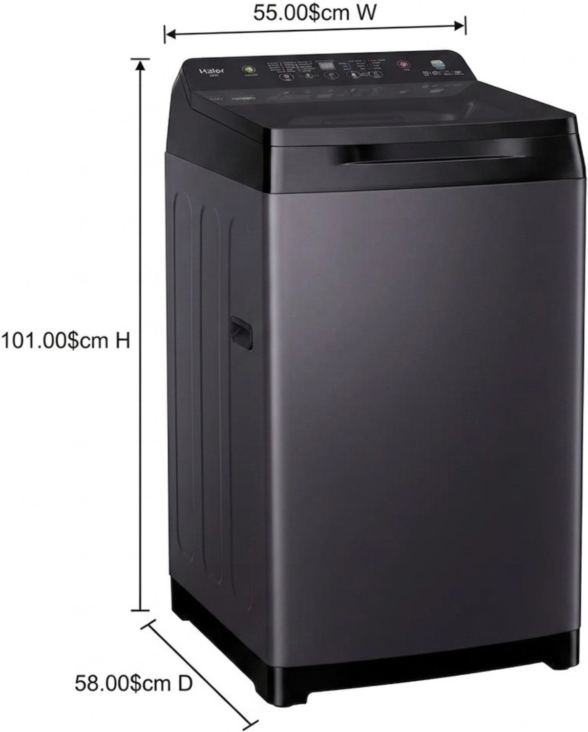 Image of Haier 10.5 kg Fully Automatic Top Load Washing Machine with In-built Heater Black