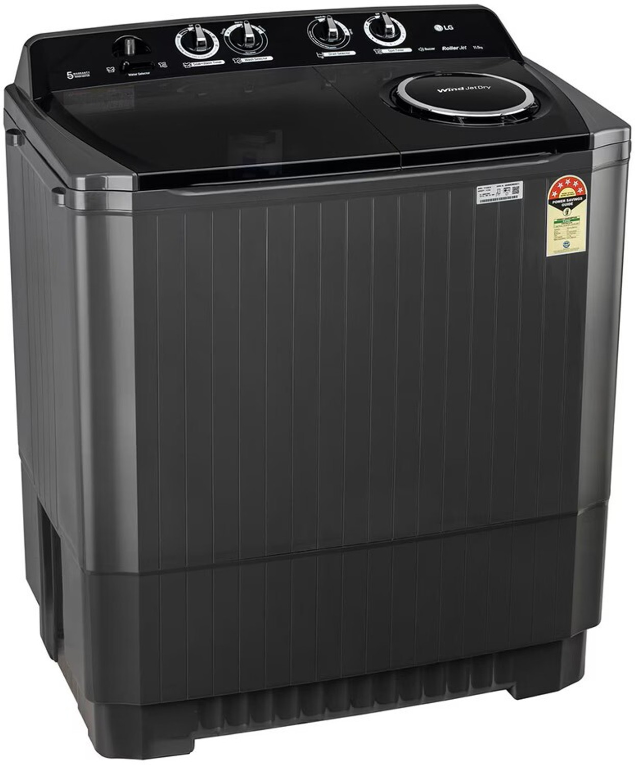Image of LG 11.5 kg Semi Automatic Top Load Washing Machine Black
