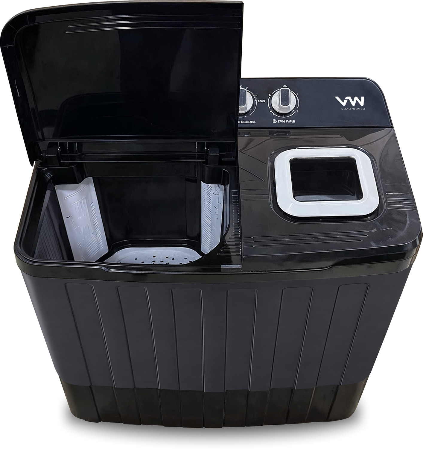 Image of VW 10.5 kg Semi Automatic Top Load Washing Machine Black