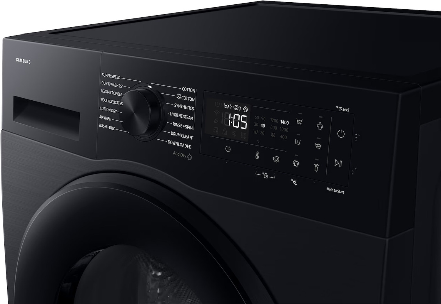 Image of Samsung 12 kg Fully Automatic Front Load Washing Machine with In-built Heater Black