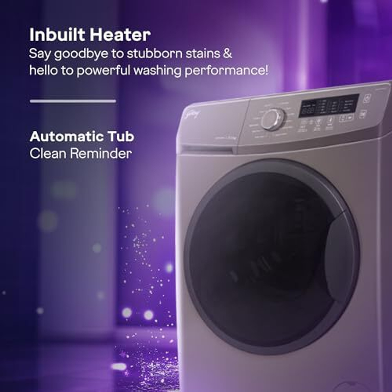 Image of Godrej 7 kg Fully Automatic Front Load Washing Machine with In-built Heater Grey