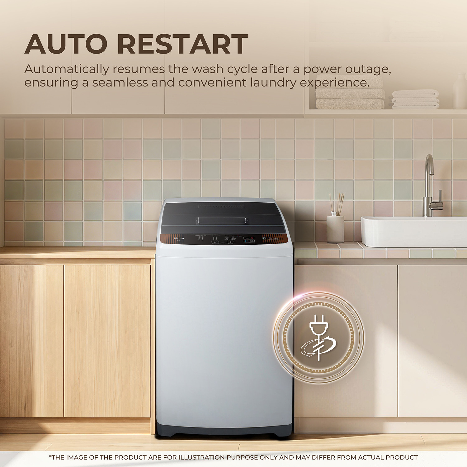 Image of Haier 7 kg Fully Automatic Top Load Silver (HWM70-FEN)