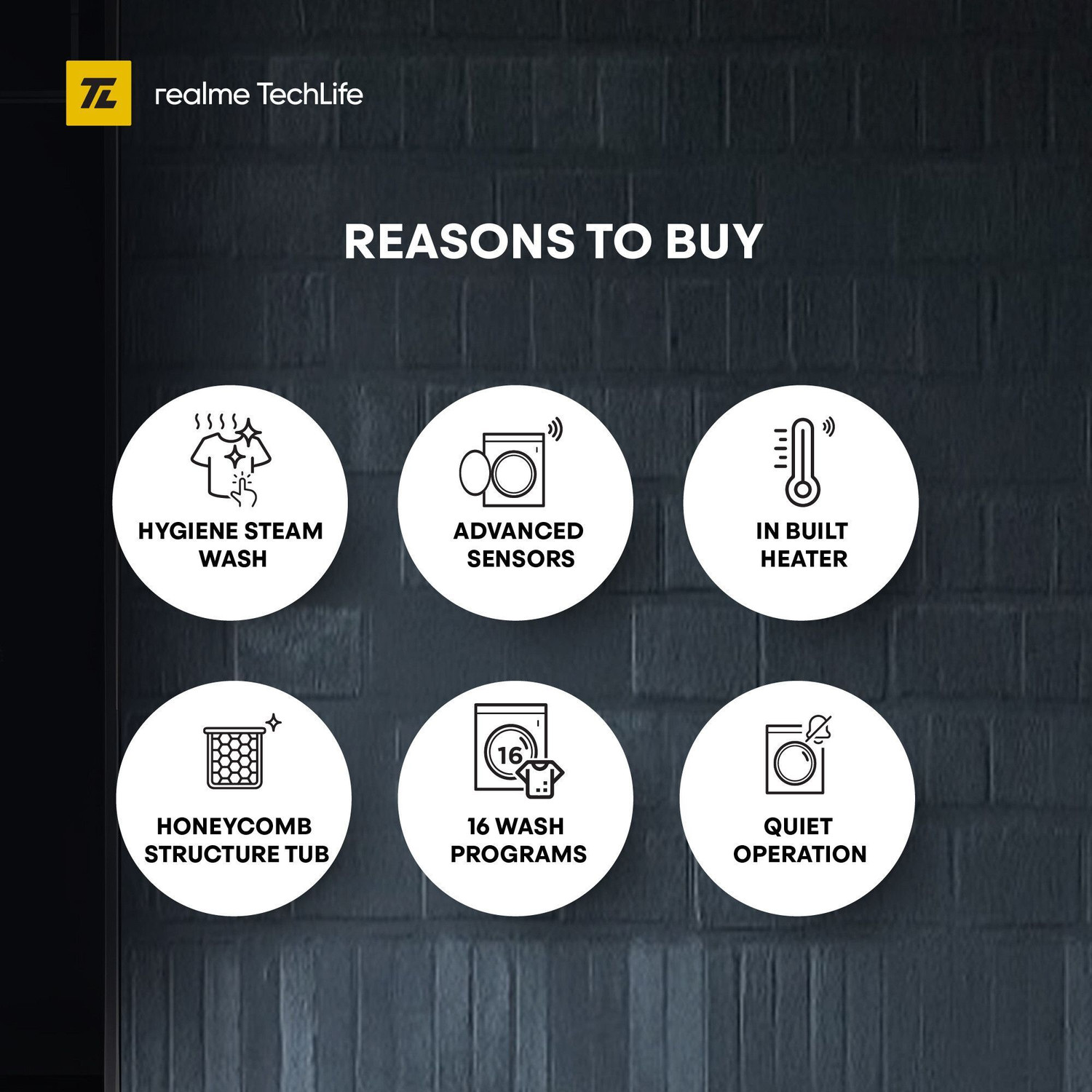 Image of realme TechLife 7 kg In-built Heater with ExpertWash Fully Automatic Front Load Washing Machine with In-built Heater Grey