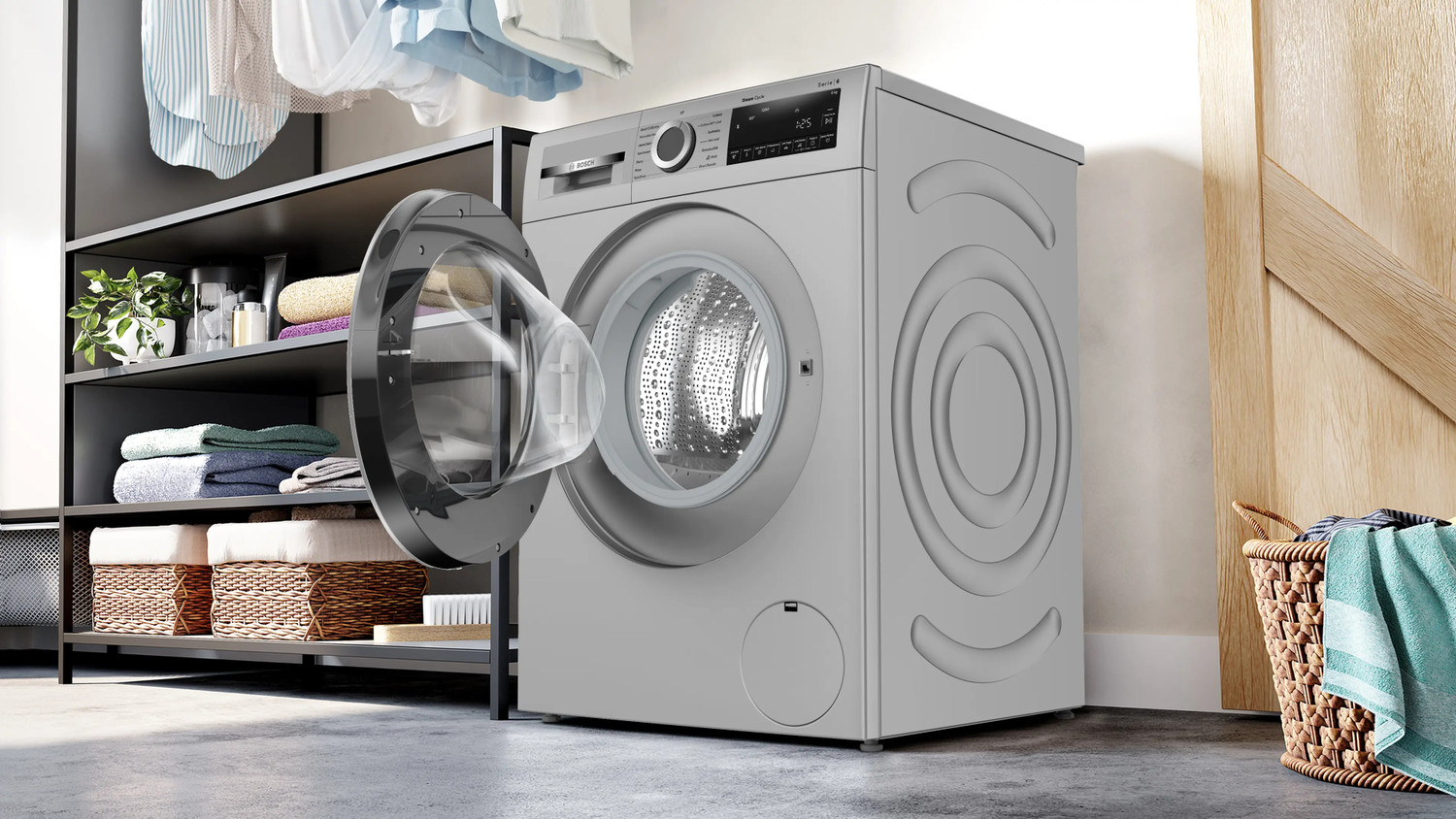 Image of BOSCH 9 kg Fully Automatic Front Load Washing Machine with In-built Heater Silver