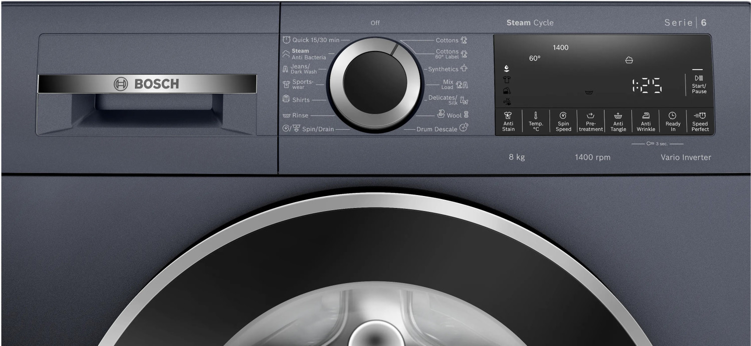Image of BOSCH 8 kg Fully Automatic Front Load with In-built Heater Blue (WGA2341PIN)