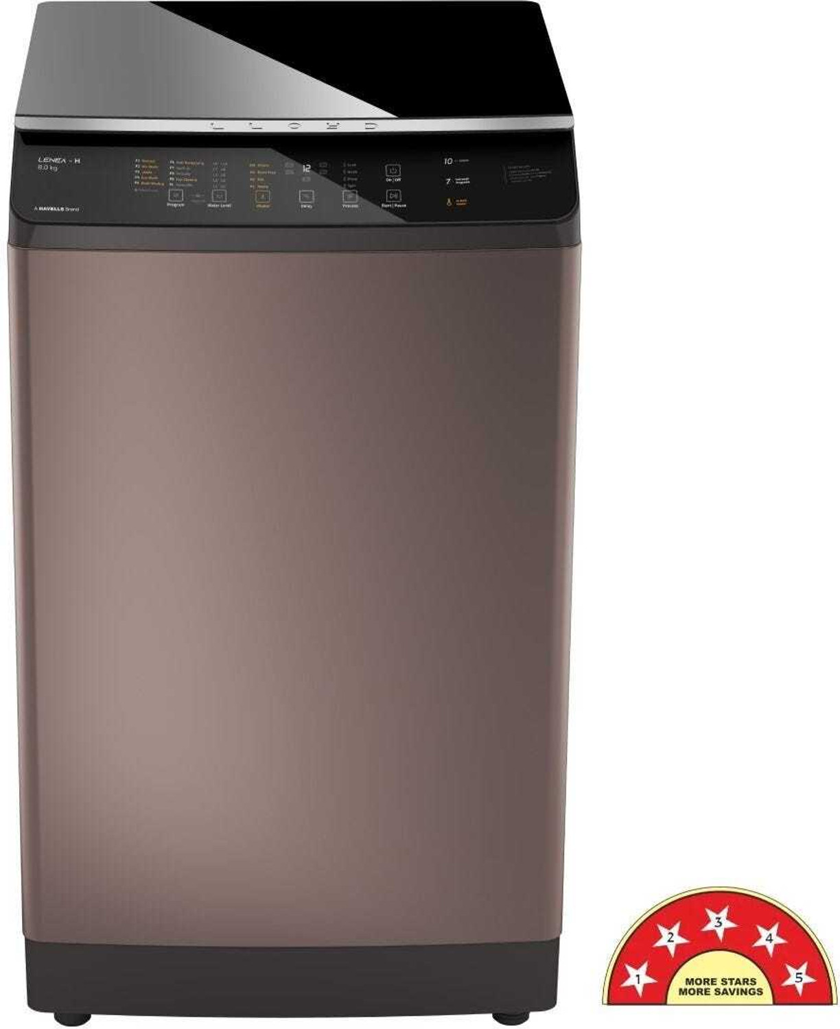 Image of HAVELLS 8 kg Fully Automatic Top Load Washing Machine with In-built Heater Brown
