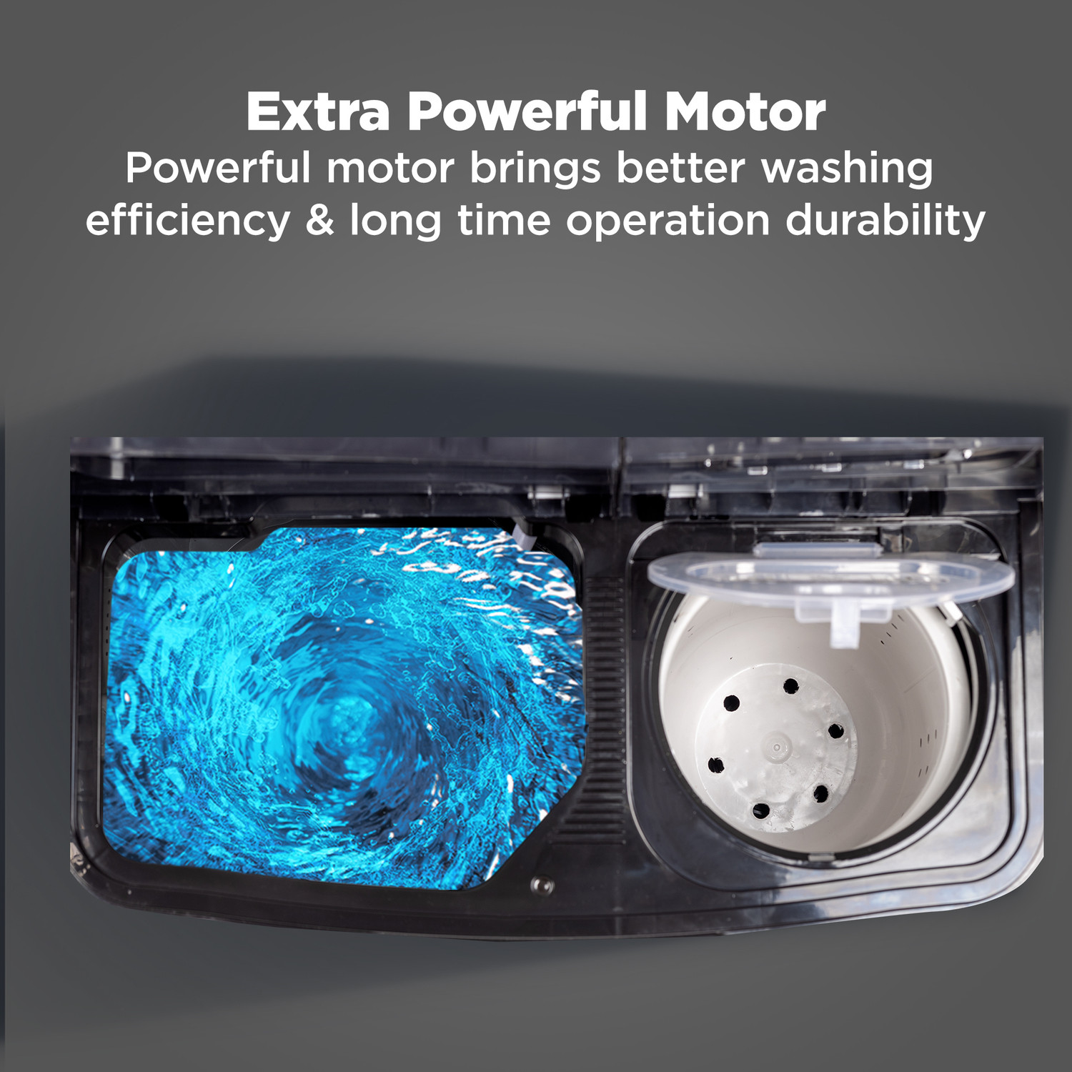 Image of TCL 7 kg 5 Star with Extra Powerful Motor, Magic & Lint Filter, Multi Jet Pulsator and Fast Dry Semi Automatic Top Load Washing Machine Black