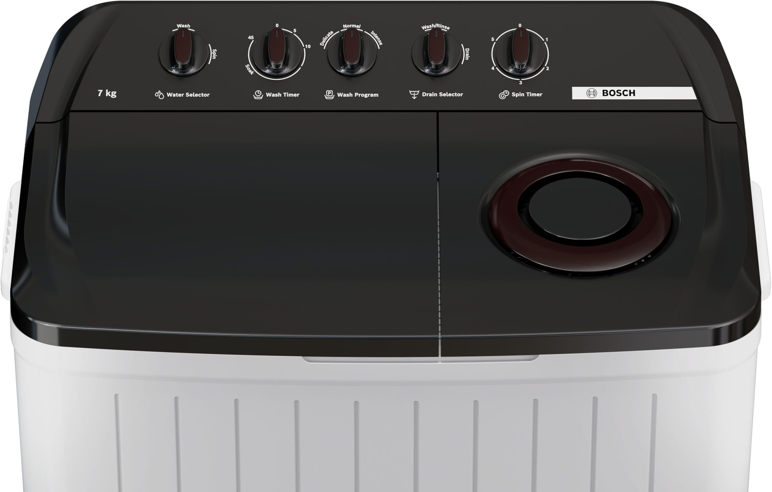 Image of BOSCH 7 kg Semi Automatic Top Load Washing Machine Maroon