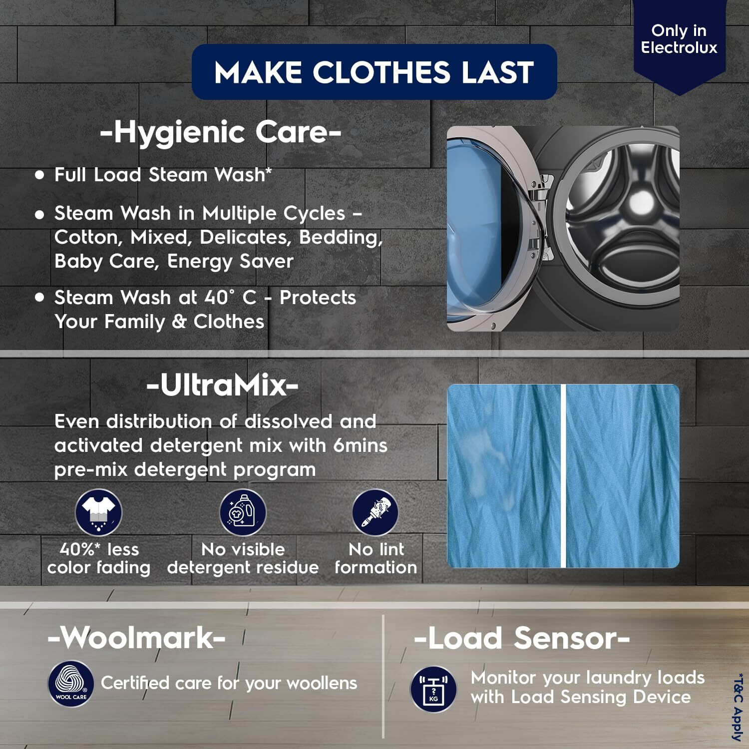 Image of Electrolux 11 kg Fully Automatic Front Load Washing Machine with In-built Heater Silver
