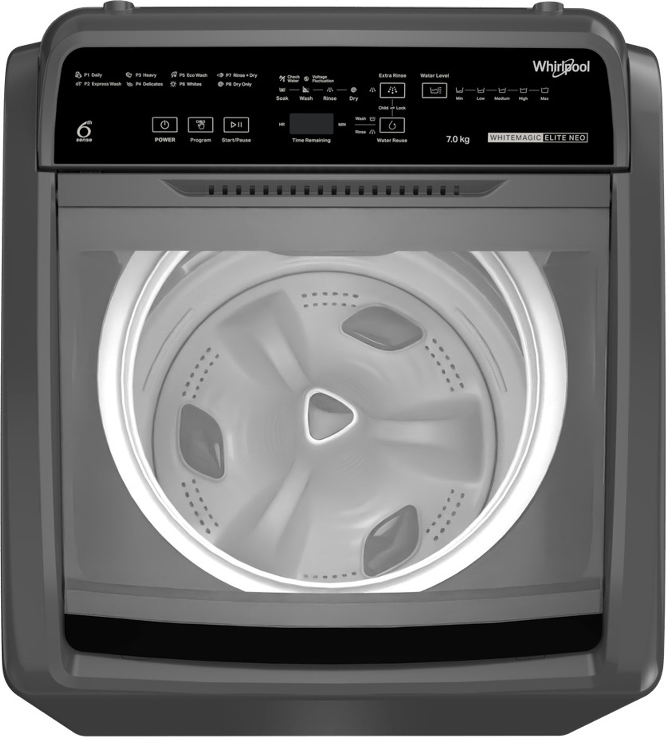 Image of Whirlpool 7 kg Fully Automatic Top Load Washing Machine Grey