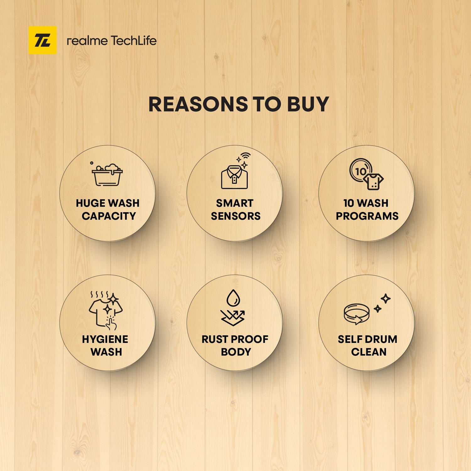 Image of realme TechLife 12 kg MegaWash Range Fully Automatic Top Load Washing Machine with In-built Heater Grey