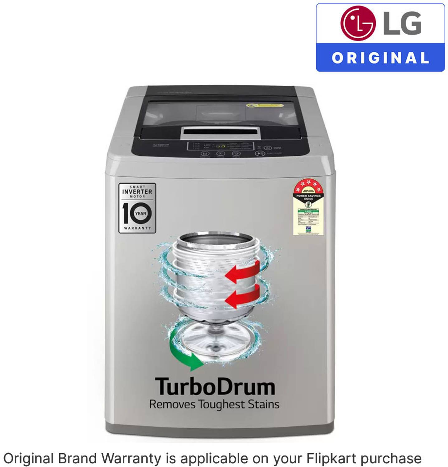 LG 8 kg Silver Top Load Washing Machine - Image 2
