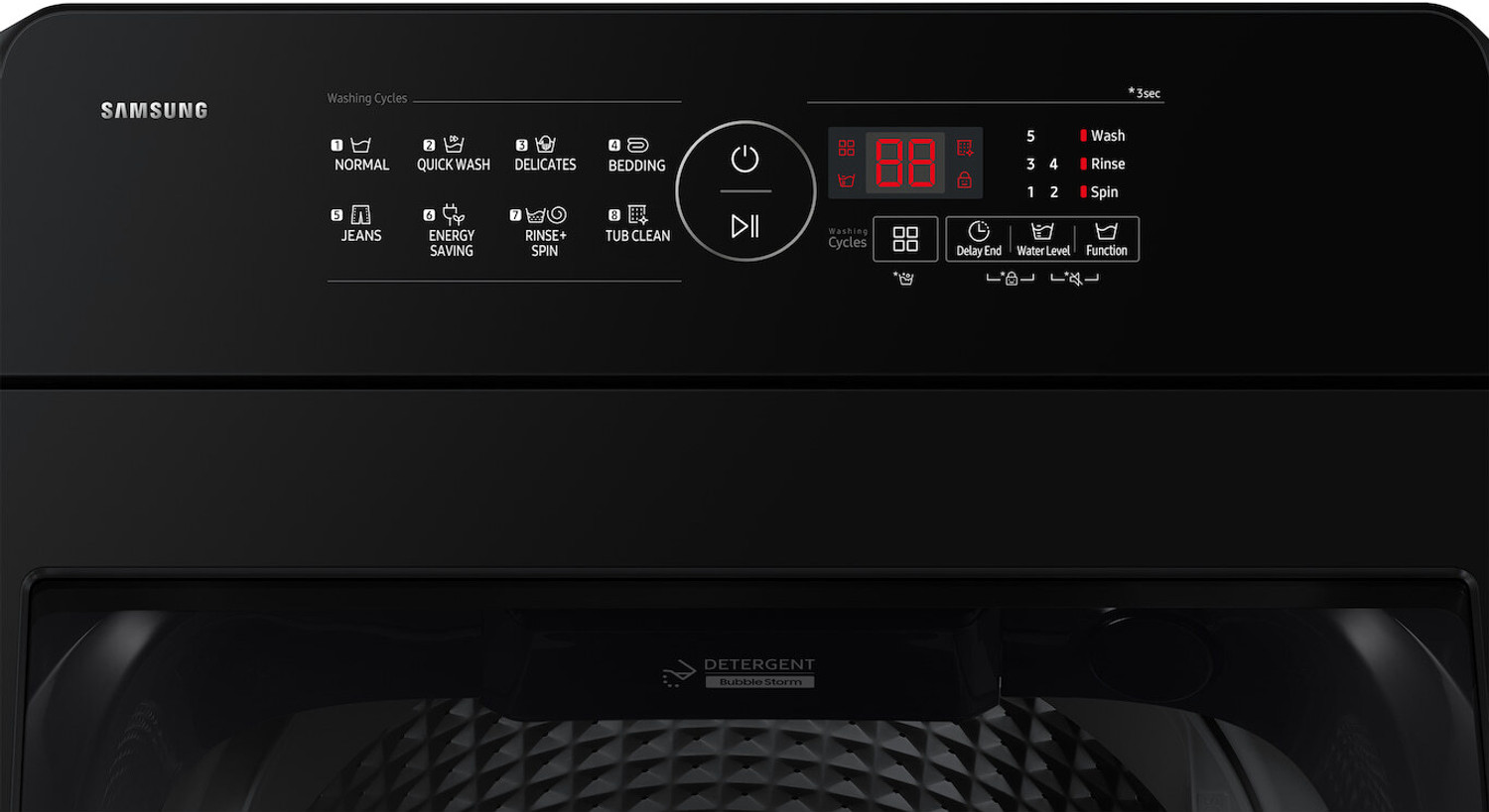 Image of Samsung 8 kg Fully Automatic Top Load Washing Machine Black