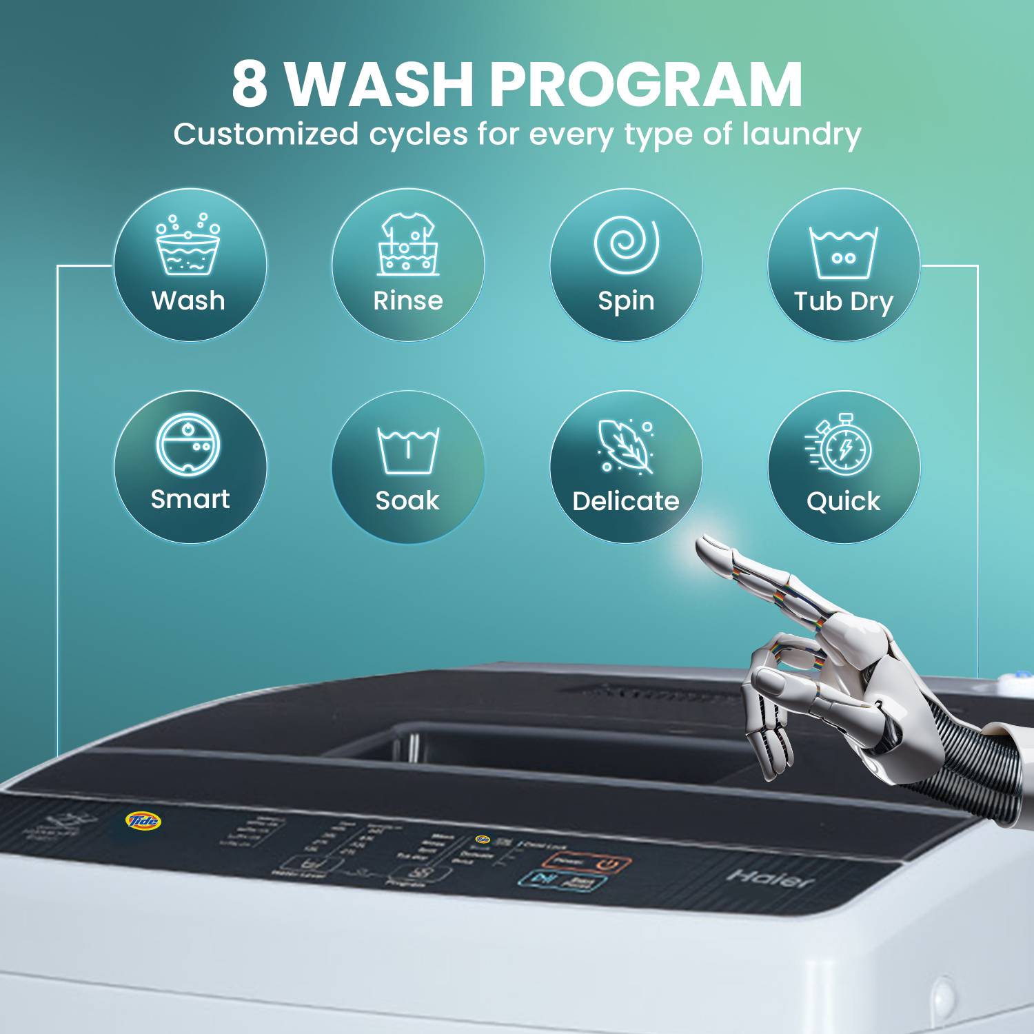 Haier 7 kg Top Load Washing Machine, Brown - Image 5