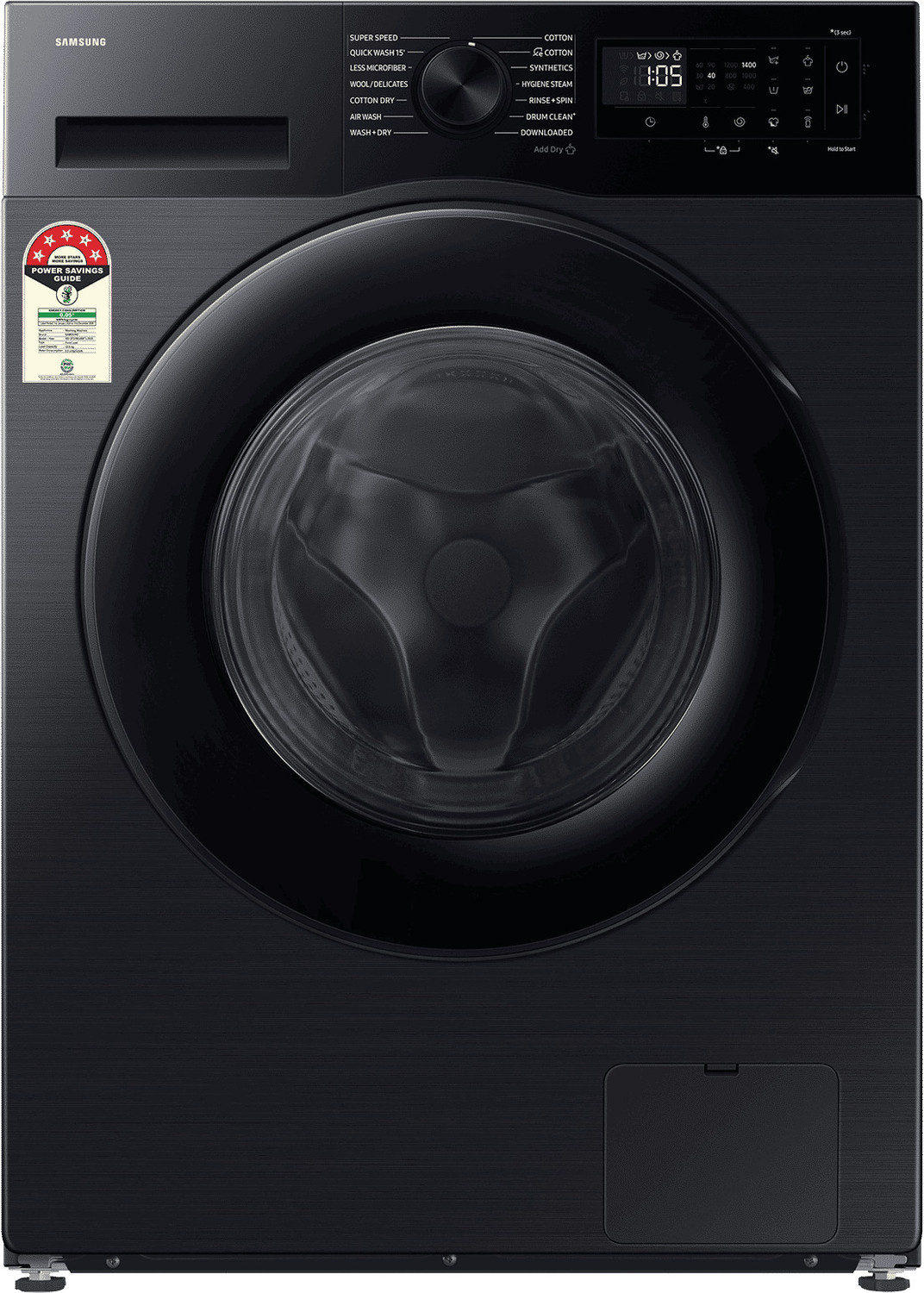 Image of Samsung 12 kg Fully Automatic Front Load Washing Machine Black