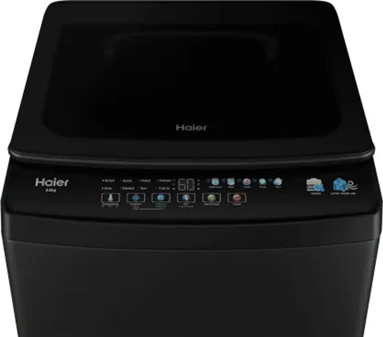 Image of Haier 8.5 kg Fully Automatic Top Load Washing Machine with In-built Heater Black