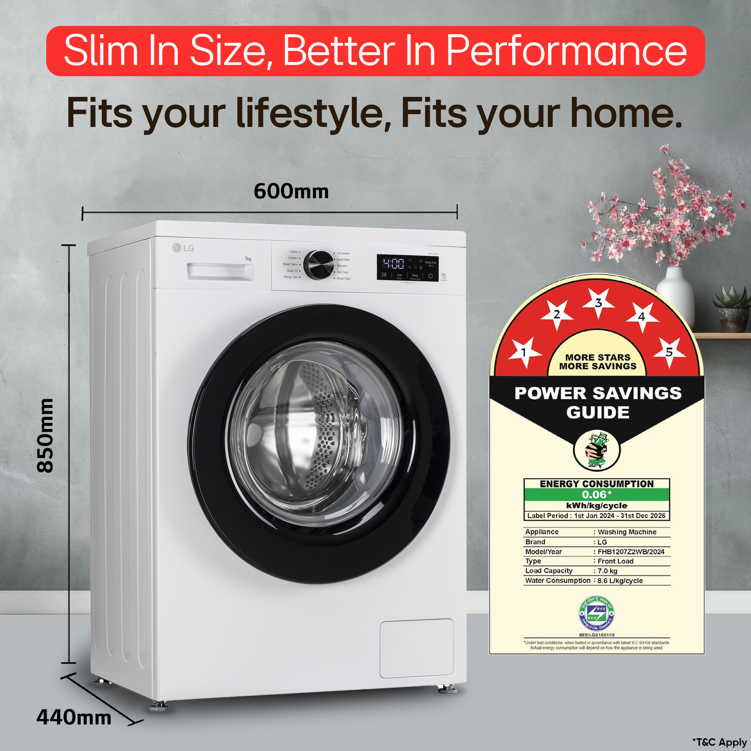 Image of LG 7 kg 5 Star, Allergen free with Steam, Inverter Direct Drive - Less vibration, less noise, 6 Motion Direct Drive, 1200 RPM, Essence Fully Automatic Front Load Washing Machine with In-built Heater White