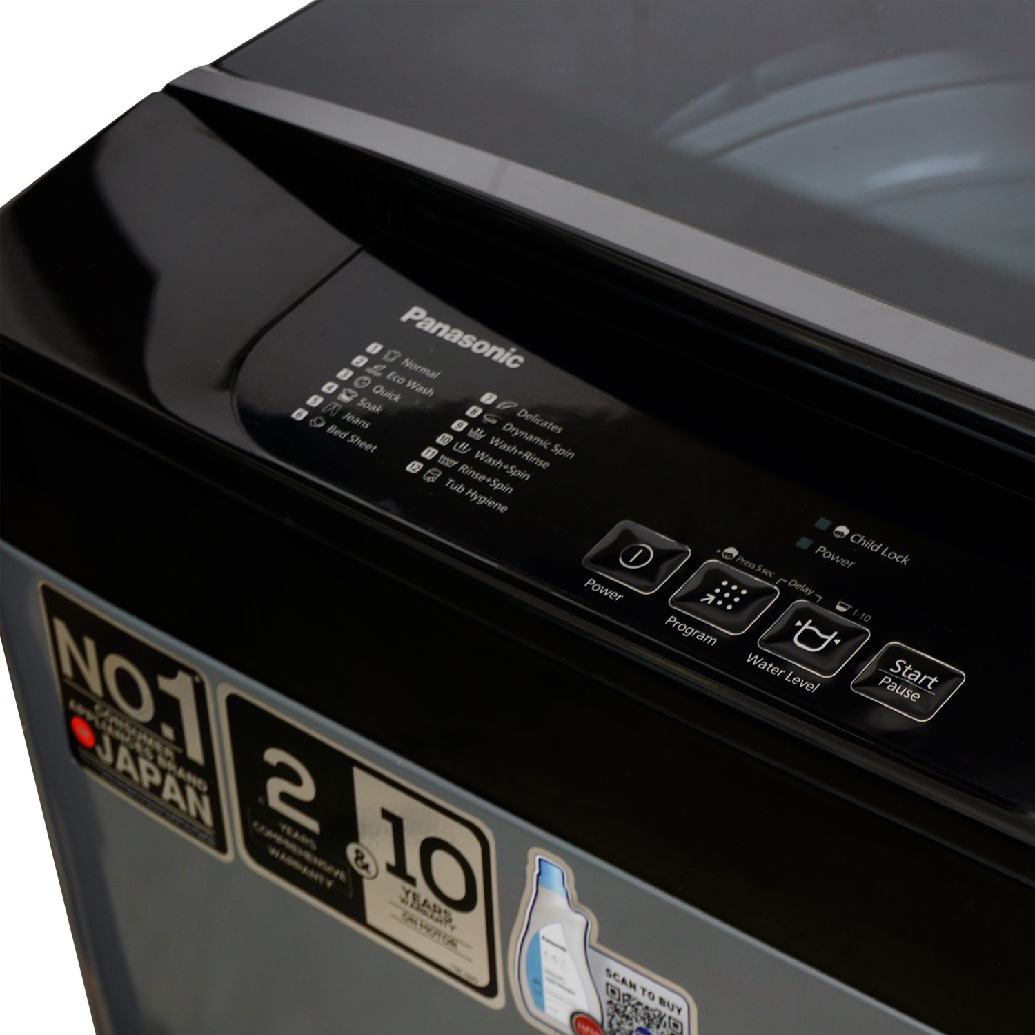 Image of Panasonic 8 kg Fully Automatic Top Load Washing Machine Grey, Black