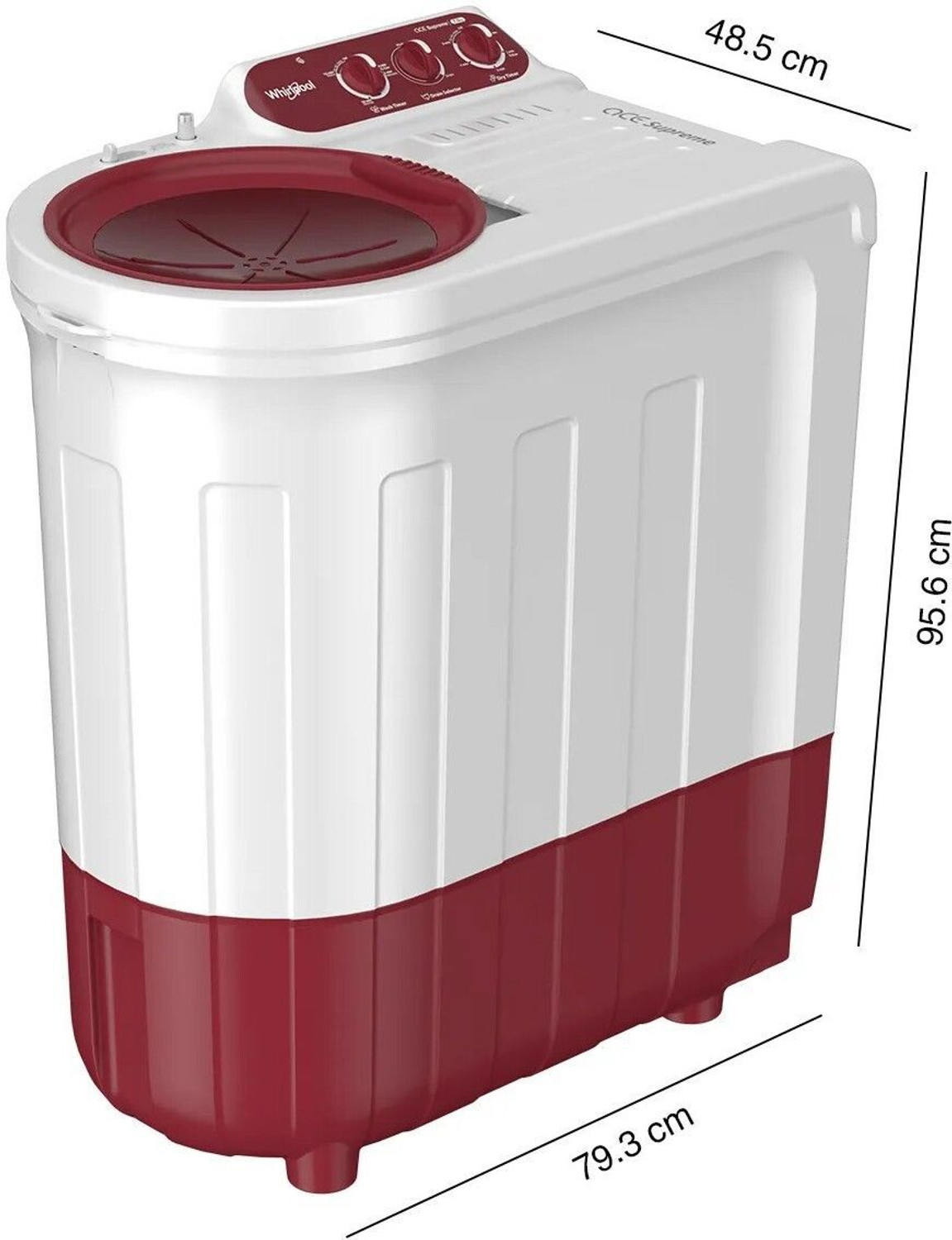 Image of Whirlpool 7 kg Semi Automatic Top Load Washing Machine Red