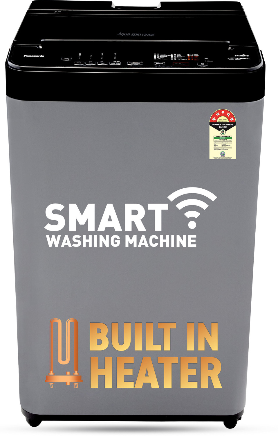 Image of Panasonic 7 kg Fully Automatic Top Load Washing Machine with In-built Heater Grey