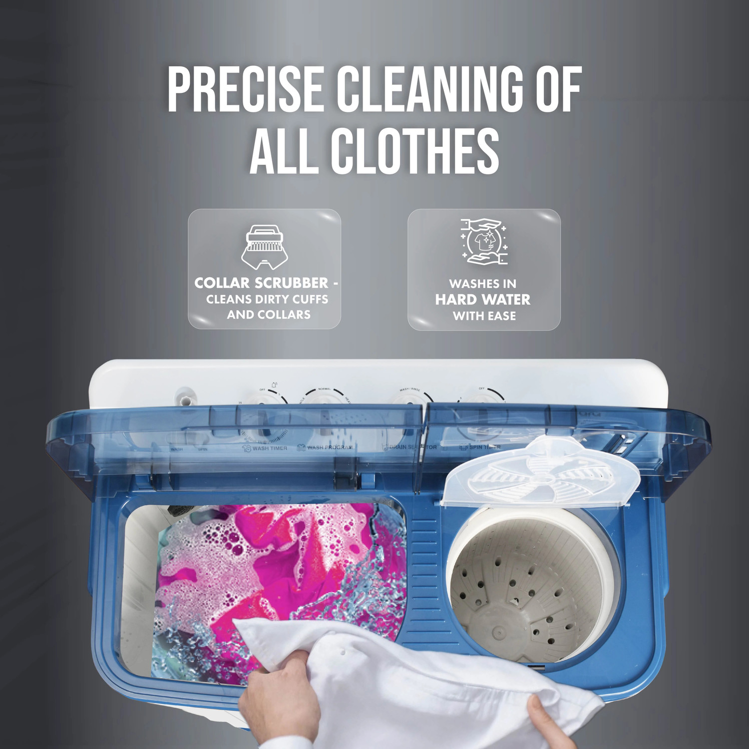 Image of MarQ by Flipkart 8.5 kg 5 Star Rating Innowash Range Semi Automatic Top Load Washing Machine Blue, White