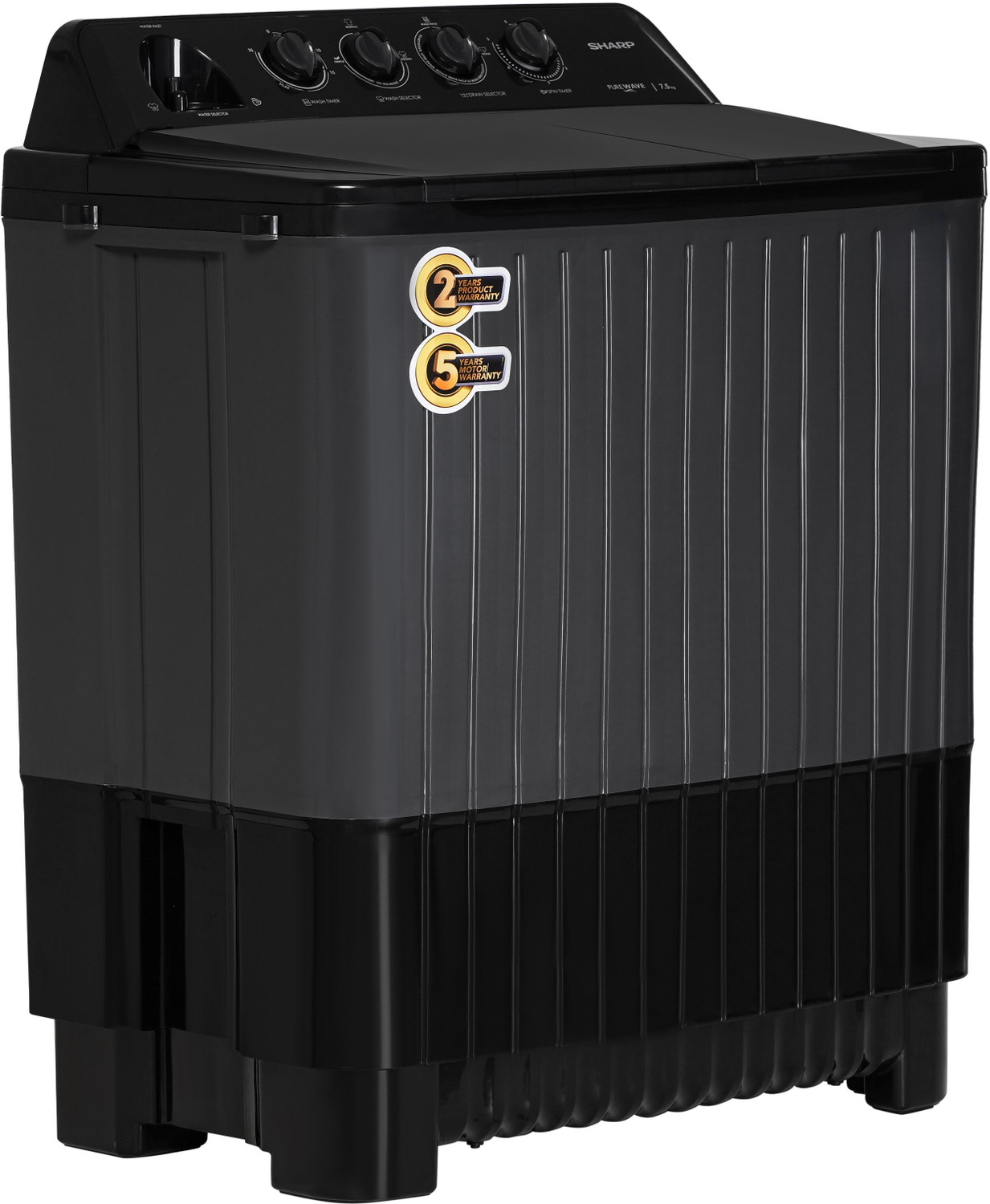 Image of Sharp 7.5 kg Semi Automatic Top Load Washing Machine Grey